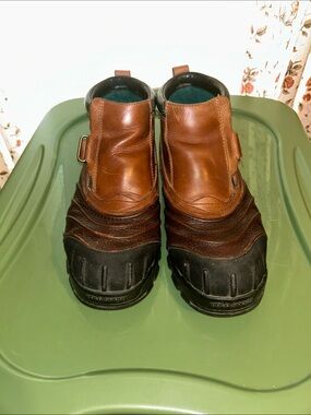 Polo by Ralph Lauren Brown Leather Men’s Rain & Snow Boots with Black Toe